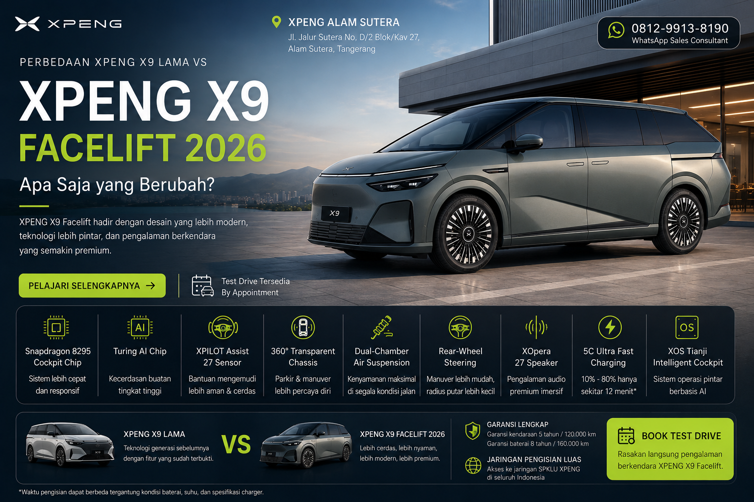 Perbedaan XPENG X9 Facelift 2026 dengan model sebelumnya